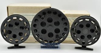 Lewtham Products centrepin trotting reels (3) includes ‘The Leeds Reel’ 5 ½” reel with slight