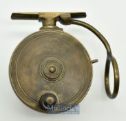 Early and interesting P.D. Malloch Perth Patent all brass side caster reel – 2 7/8” dia spool with