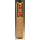 1981 England & Australia 6th and Final Test Match signed Cricket Bat – signed on the back by the