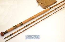 Interesting Foster Bros Makers Ashbourne whole cane and greenheart decorative fly rod: 12ft 3pc with