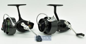 Garcia Mitchell 300 and 324 spinning reels (2) - both in black^ with spare spools^ c/w original