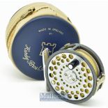 Fine Hardy Bros England “The Featherweight” 2 3/8” alloy fly reel - smooth alloy foot^ large heavy