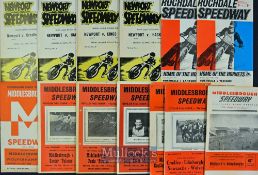 Collection of Middlesbrough^ Newport and Rochdale Speedway Programmes from the 1960s and early