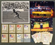 Collection of Olympic Games Trade Cards^ Signed Photograph and other Indoor world cup photographs (