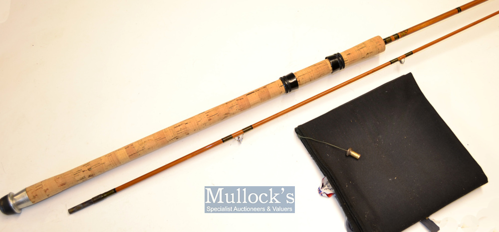 Fine Milwards “The Spincraft” split cane perch/chubb spinning rod – 8ft 2in 2pc with amber Agate