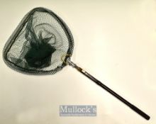 Hardy extendable landing net with folding allot head^ in black with brass collar^ total length