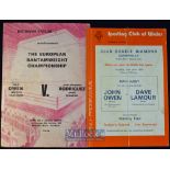 1980 European Bantamweight Championship Boxing programme and another (2) - John Owen (Merthyr