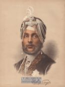 India & Punjab - Maharajah Duleep Singh – Rare Coloured Tinted Litho of Duleep Singh of Lahore,