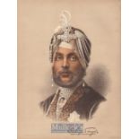 India & Punjab - Maharajah Duleep Singh – Rare Coloured Tinted Litho of Duleep Singh of Lahore,