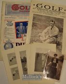 Selection of magazine cuttings to include 23 photos of women golfers incl Joyce Wethered, Molly