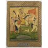 India & Punjab - Guru Gobind Singh a finely detailed Indian gouache miniature of Guru Gobind Singh