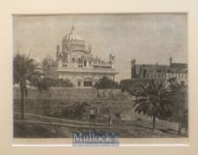 India – c1860s Original Steel engraving of Maharaja Ranjit Singh Tomb or samadhi at Lahore.