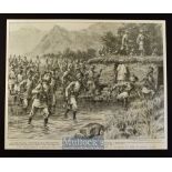 India & Punjab - The Expedition Against the Bunerwals: The 1st Brigade Fording A Branch of the