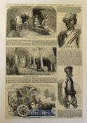 India - Sketches of Native Life in India original page from an Illustrated journal 1853 with