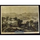 India - Poonah - View of Poonah, Near Bombay original engraving 1875 a Panoramic view from a