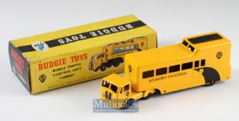 Budgie Toys 218 Mobile Traffic Control Unit 'Jumbo' in AA yellow and black finish, with maker's box,