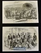 India - Arrah - Kor Sing 'The Rebel of Arrah' and his attendants original engraving 1857 laid to