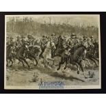 Australia - 1890 A Company of the Mounted Rifles Manoeuvring in Victoria Australia engraving from