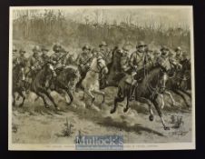 Australia - 1890 A Company of the Mounted Rifles Manoeuvring in Victoria Australia engraving from