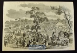 India - A Hindoo Fair original engraving 1858 probably after W. Carpenter 36x25cm laid to card