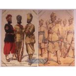 India – c1900 2x Types of Indian army postcards showing Merwara infantry & 33rd Punjabi’s. From