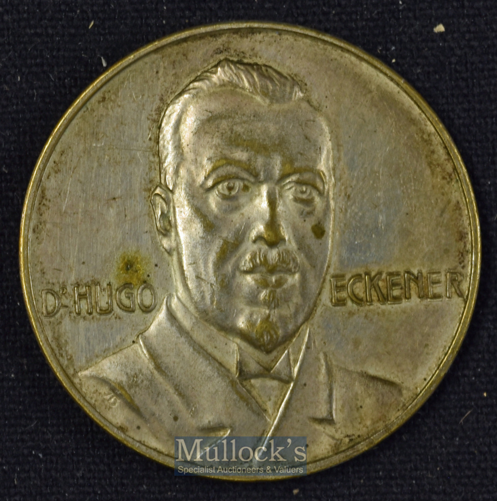 Aviation - Zeppelin Lz 126, 1924, Medallion Obverse; Portrait of Dr Hugo Eckener Chairman of the - Image 2 of 2