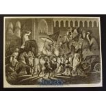 India - State Procession of the King of Delhi (Grand Magul de Delhi) original engraving 1857 after a