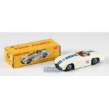 Dinky Toys 133 Cunningham C-5R Road Racer white body with blue stripes numbered 31 in maker's box,