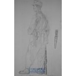 WWII Original Artwork by Roman Zenzinger - of a German Soldier displaying a fine portrait in