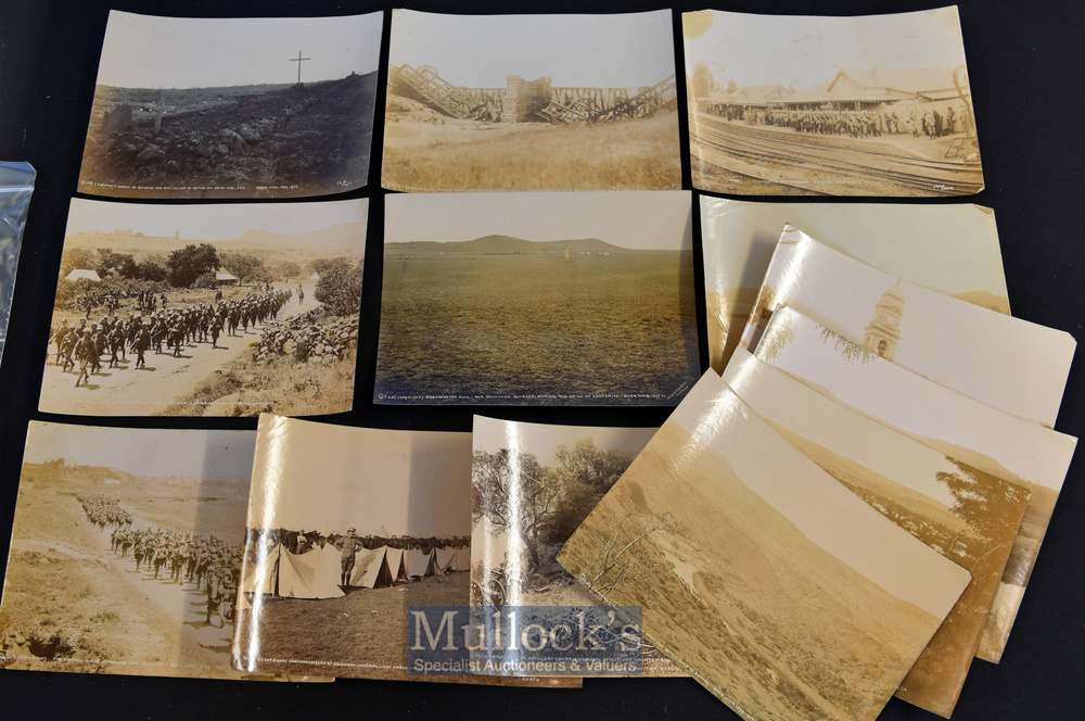 Boer War – Selection of Military Photographs include scenes of the Scottish Rifles marching down