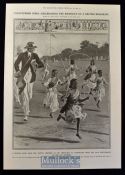 India - 1909 Undisturbed India: Celebrating the Birthday of a British Regiment engraving drawn by S.