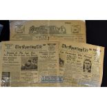 1899 ‘Football The News’ Newspaper date 18 March together with 1938 The Sporting Life Newspapers