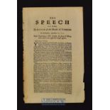 The Speech of the Speaker of the House of Commons 1715 ‘South Sea Company’ Sept 21, upon