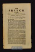 The Speech of the Speaker of the House of Commons 1715 ‘South Sea Company’ Sept 21, upon