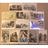 India - Collection of 13x real photo postcards of tribesman & Loosewalas N.W.F.P, India. Views
