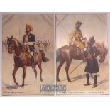 India – c1900 2x Types of Indian army postcards showing 14th Murray’s Jat lancers & skinners