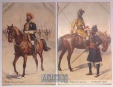 India – c1900 2x Types of Indian army postcards showing 14th Murray’s Jat lancers & skinners