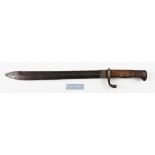 WW1 German Gottlieb Hammesfahr Solingen Sawback Bayonet bears maker mark to blade, no scabbard,