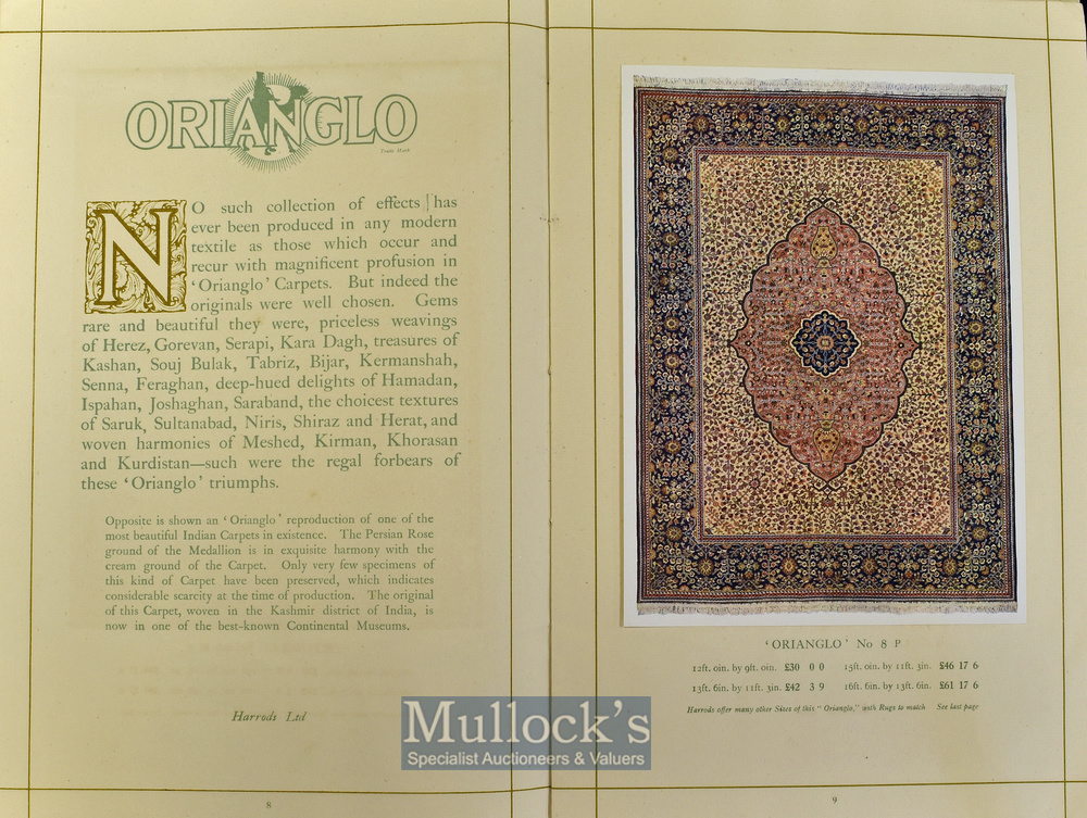 Harrods Carpets, Knightsbridge, London 1920s Presentation Catalogue A very large beautiful large - Image 2 of 2