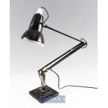 Vintage Herbert Terry & Sons Ltd Anglepoise lamp in black enamel finish with stepped base.
