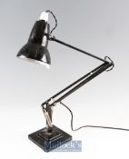 Vintage Herbert Terry & Sons Ltd Anglepoise lamp in black enamel finish with stepped base.