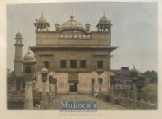 India - Original lithograph of the Walkway to the Golden Temple holiest shrine of the Sikhs,