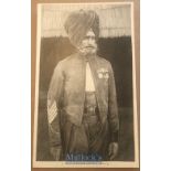 India - Original print of a decorated Sikh non commissioned officer C1900s 26.5 x 16.5 cm