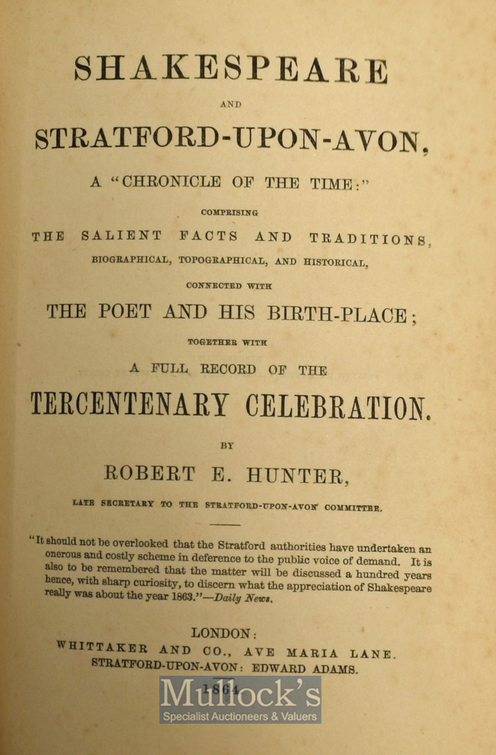 Shakespeare’s Tercentenary - Shakespeare And Stratford-Upon-Avon A ''Chronicle of the Time'' Book - Image 2 of 3