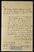 Seven Years War - Military Expedition To Belle Ille 1761 - Document to advance to Captain Alex, Wood