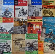 1960s Motor Cycle Magazine Selection includes a mixed variety of 1950s issues, running through to