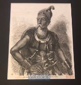 India - 19th century engraving showing a Sikh Akali warrior of the Sikhs. From a drawing by Marshall