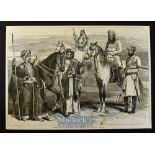 India & Punjab - Soldats et Officers de L'Armee des Indes original French engraving 1858 after a