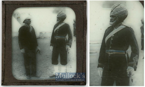 India & Punjab – Sikh Officer Hampton Court Palace antique glass slide negative of a Sikh Officer At