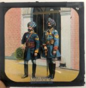 India & Punjab – Sikh Officers An antique glass slide negative of two Indian unformed officers,